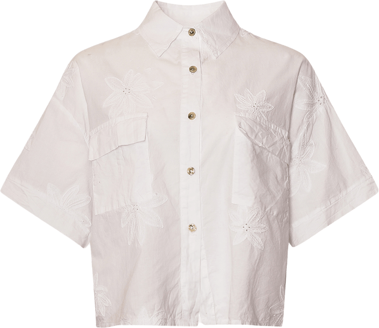 Idahlia, Shirt, Cotton - White