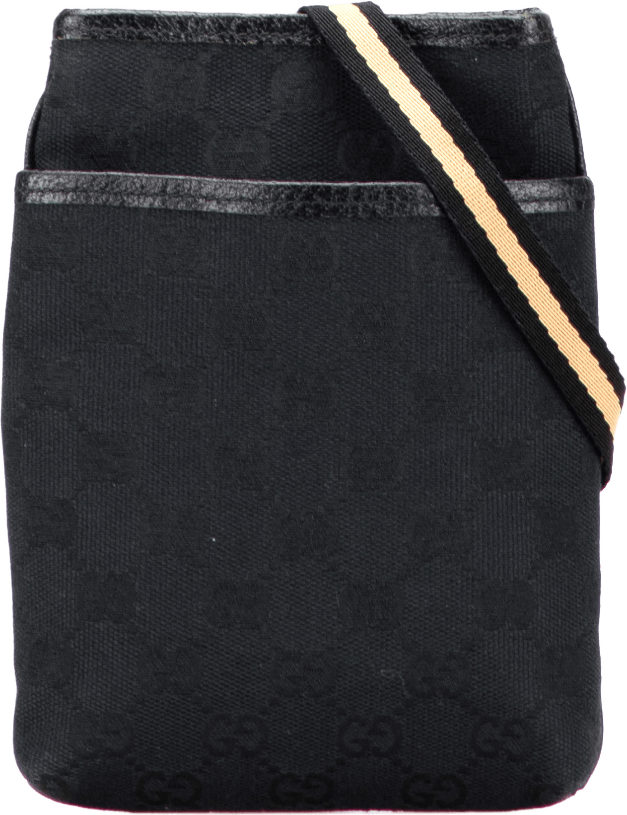 Gucci Gg Canvas Web Crossbody, från Luxclusif, i färgen black.