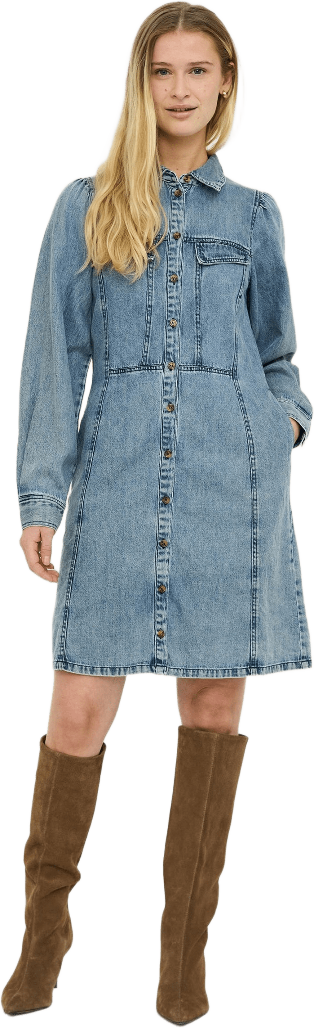 Srzora Dress - Light Denim Blue, från Soft Rebels, i färgen light denim blue.