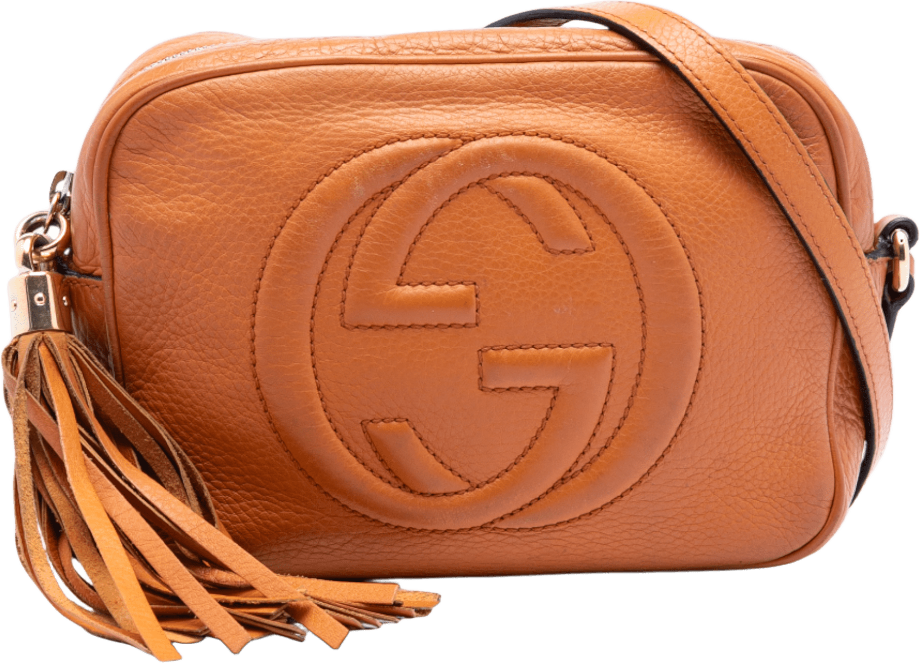 Gucci Leather Soho Disco Crossbody, från Luxclusif, i färgen orange.