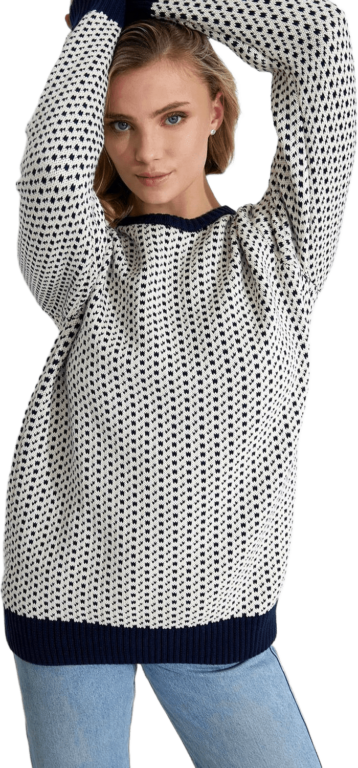 Evert Stickad Fiskartröja, från emmamalena, i färgen off-white.