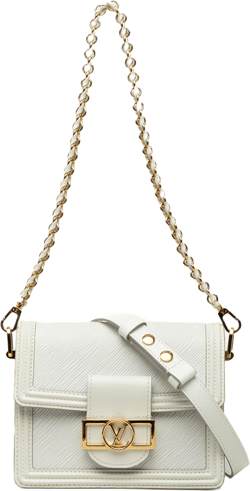 Louis Vuitton Epi Mini Dauphine, från Luxclusif, i färgen vit.