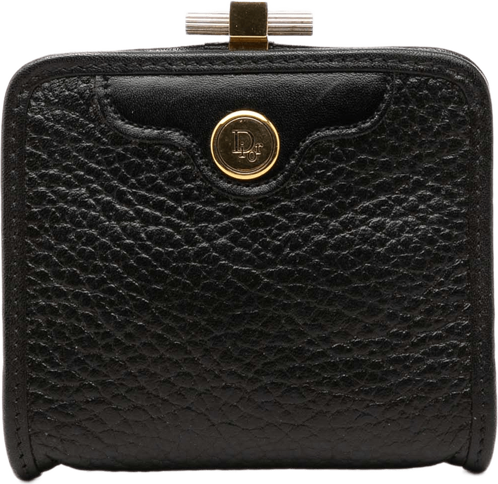 Dior Calfskin Clasp Coin Purse, från Luxclusif, i färgen black.