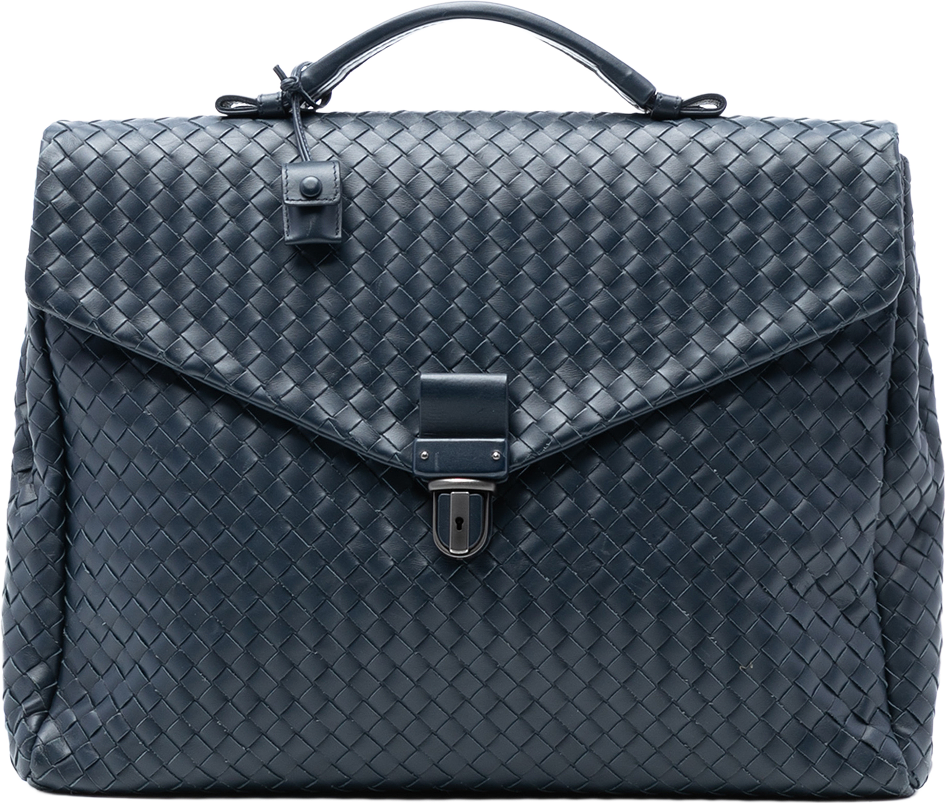 Bottega Veneta Nappa Intrecciato Briefcase, från Luxclusif, i färgen navy.