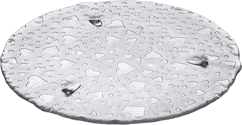 Heart Tårtfat 34 Cm Glas