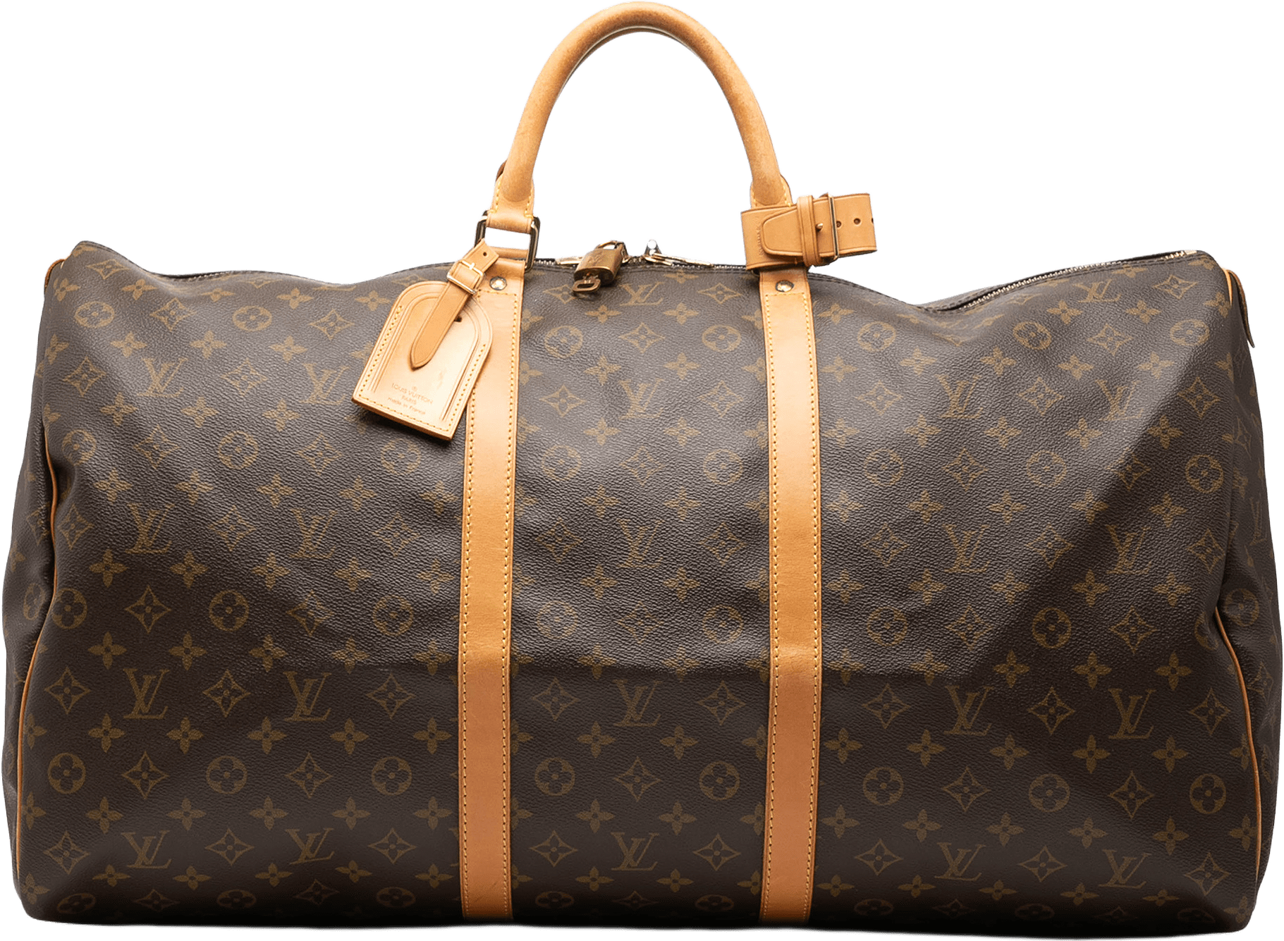 Louis Vuitton Monogram Keepall 60, från Luxclusif, i färgen brown.