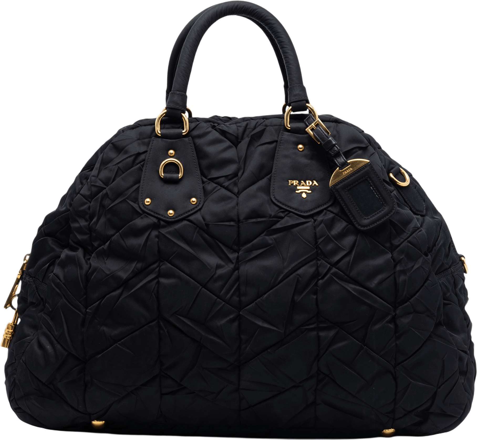 Prada Impuntu Tessuto Satchel, från Luxclusif, i färgen black.