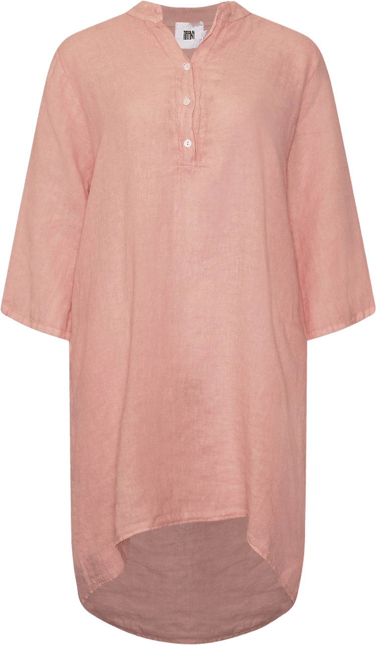 17690p, Shirt Dress With Pocket, Linen - New Rose, från Tiffany, i färgen new rose.