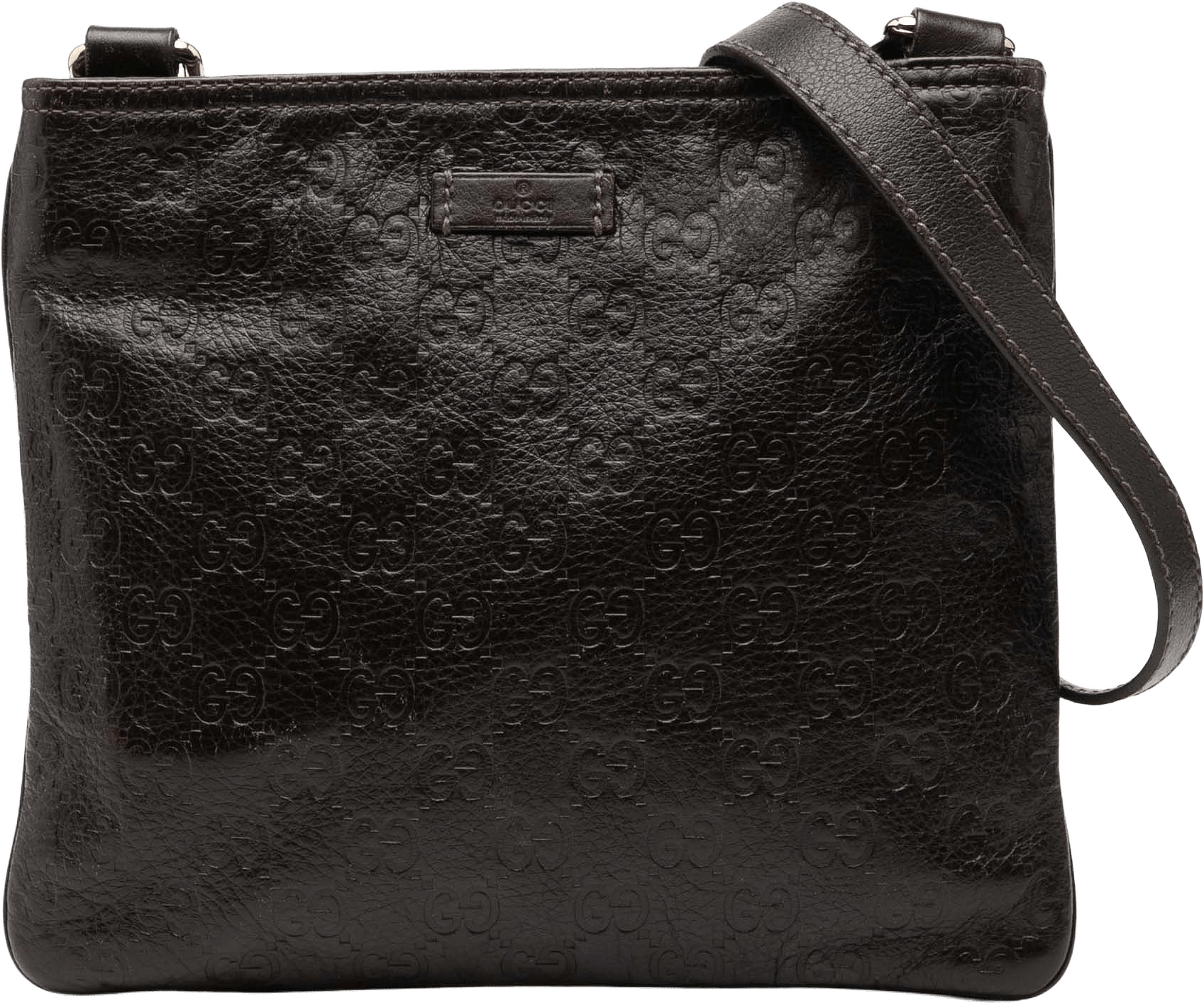 Gucci Guccissima Crossbody, från Luxclusif, i färgen dark brown.