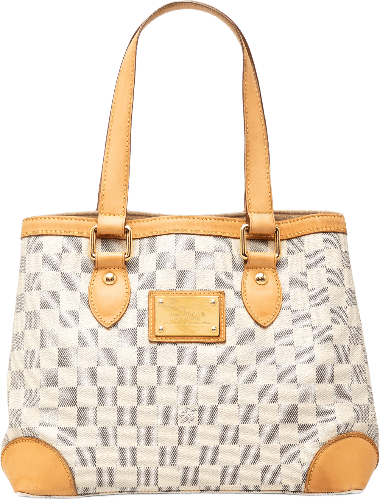 Louis Vuitton Damier Azur Hampstead Pm, från Luxclusif, i färgen vit.