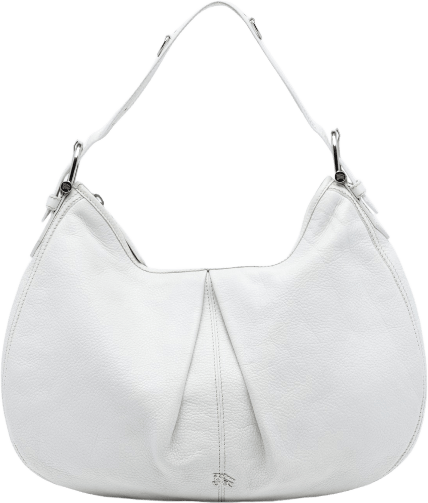 Burberry Large Leather Malika Hobo, från Luxclusif, i färgen white.