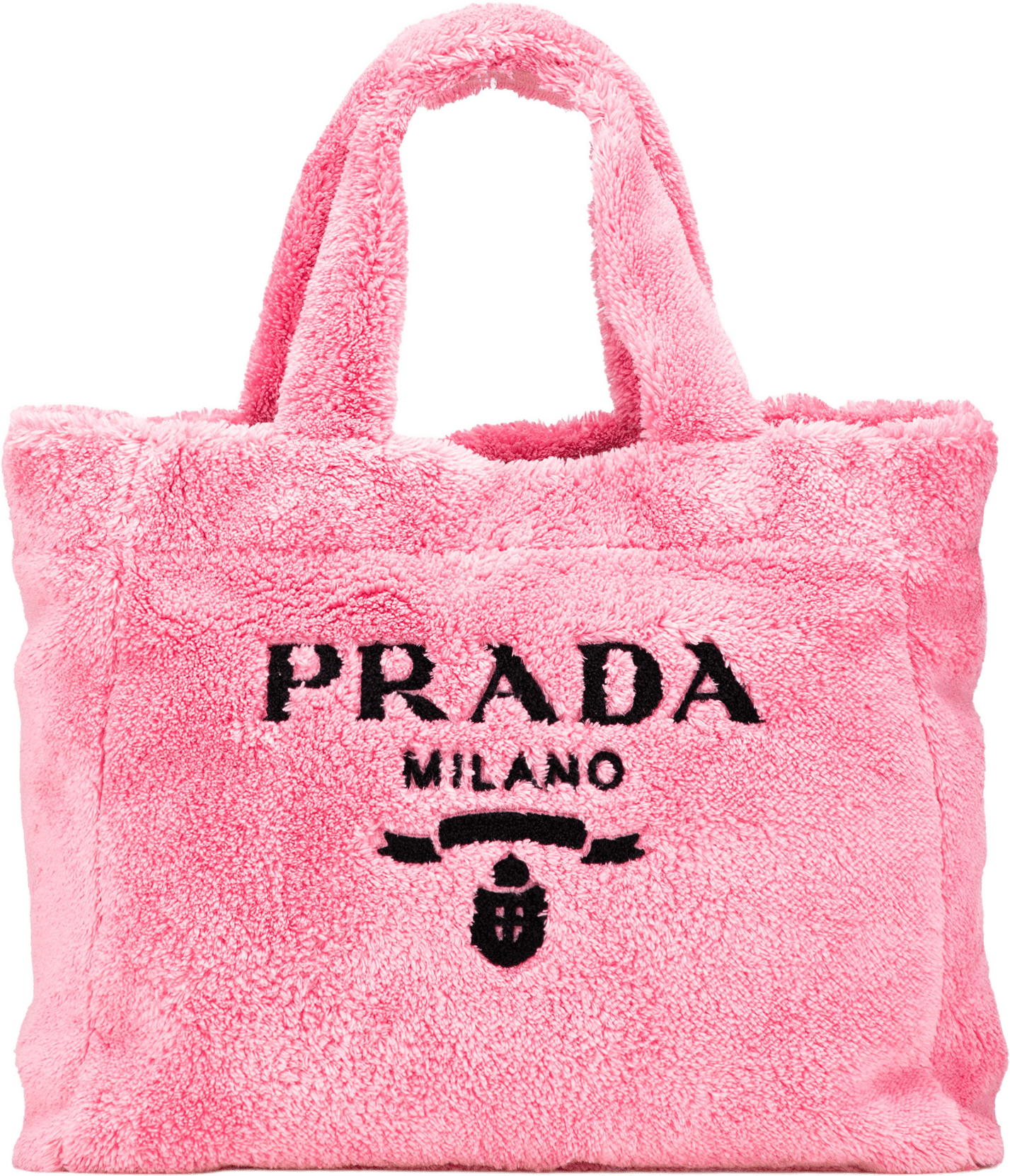 Prada Terry Cloth Tote, från Luxclusif, i färgen pink.