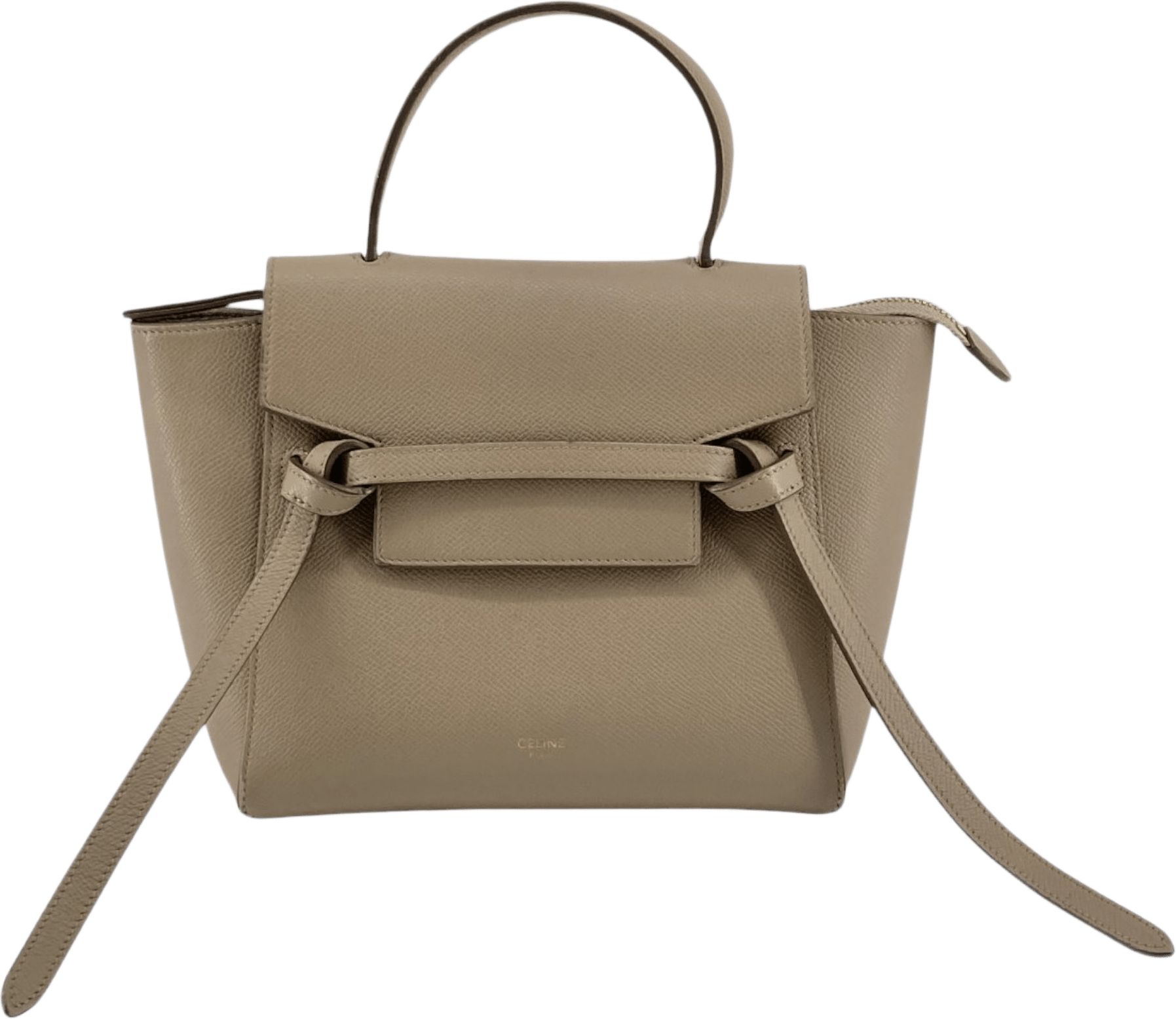 Celine Nano Grained Calfskin Belt Bag, från Luxclusif, i färgen beige.