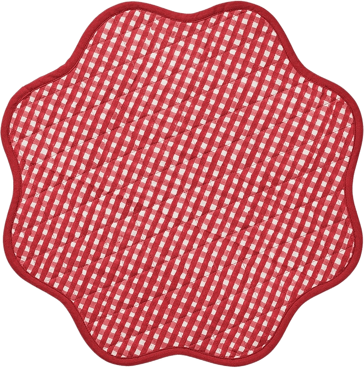 Scallop Rund Bordstablett - 42 Cm, från Pick A Poppy, i färgen burgundy.