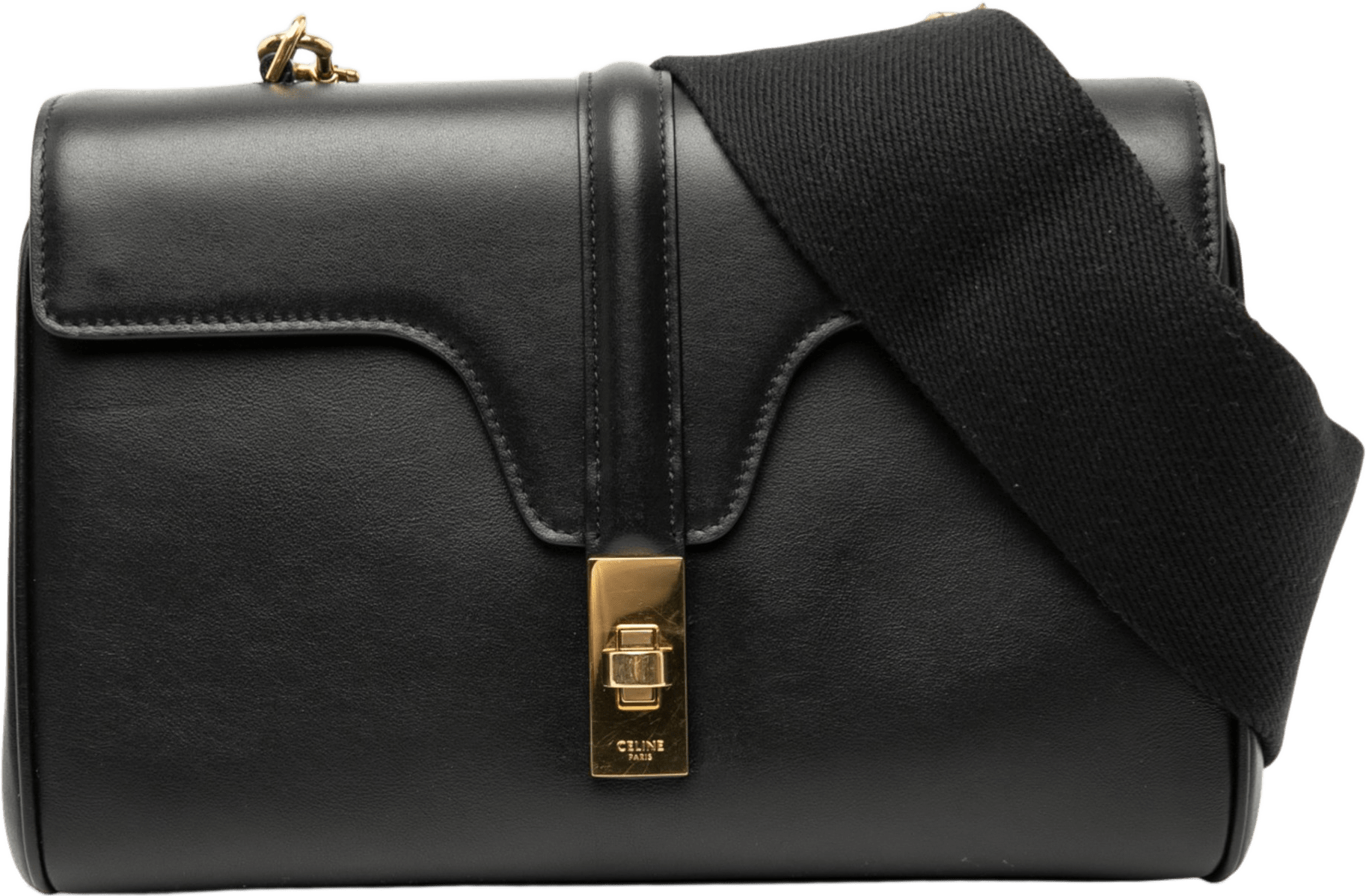 Celine Teen Smooth Calfskin Soft 16 Crossbody, från Luxclusif, i färgen black.