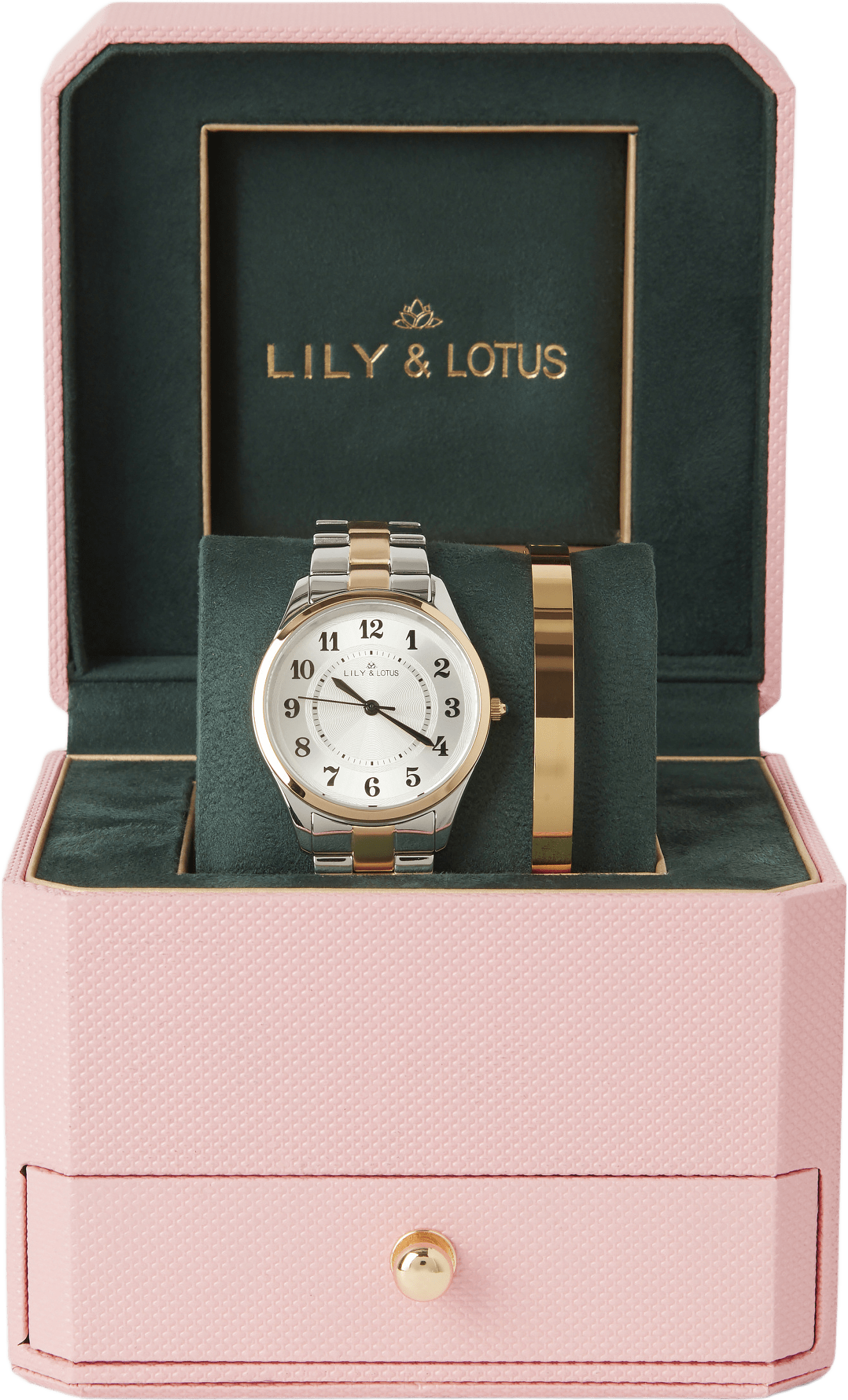 Klocka i rostfritt stål I23116, från Lily & Lotus, i färgen 2tone.
