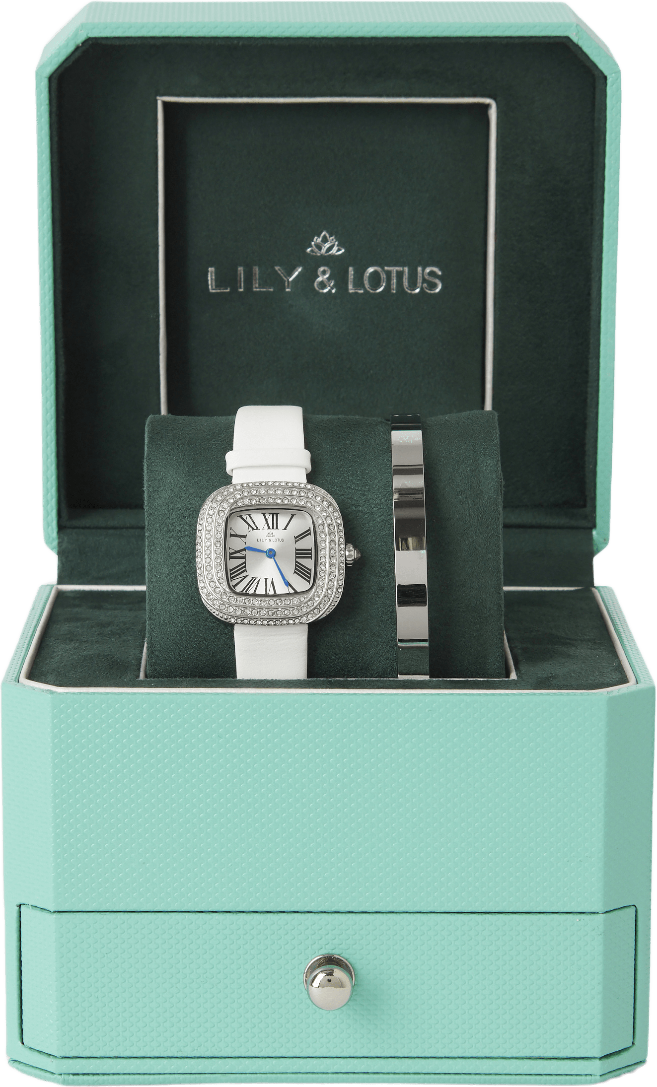 Klocka med läderarmband WS8295, från Lily & Lotus, i färgen White.