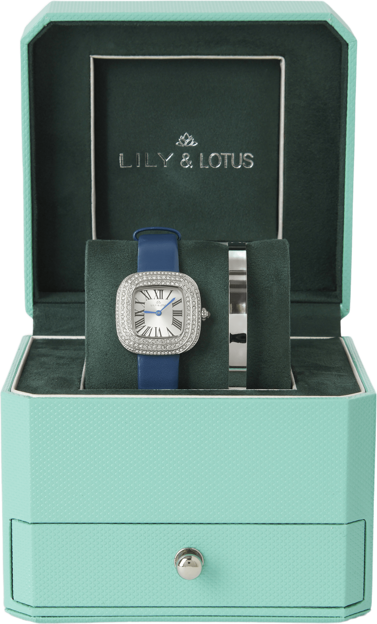 Klocka med läderarmband WS8295, från Lily & Lotus, i färgen Dark Blue.