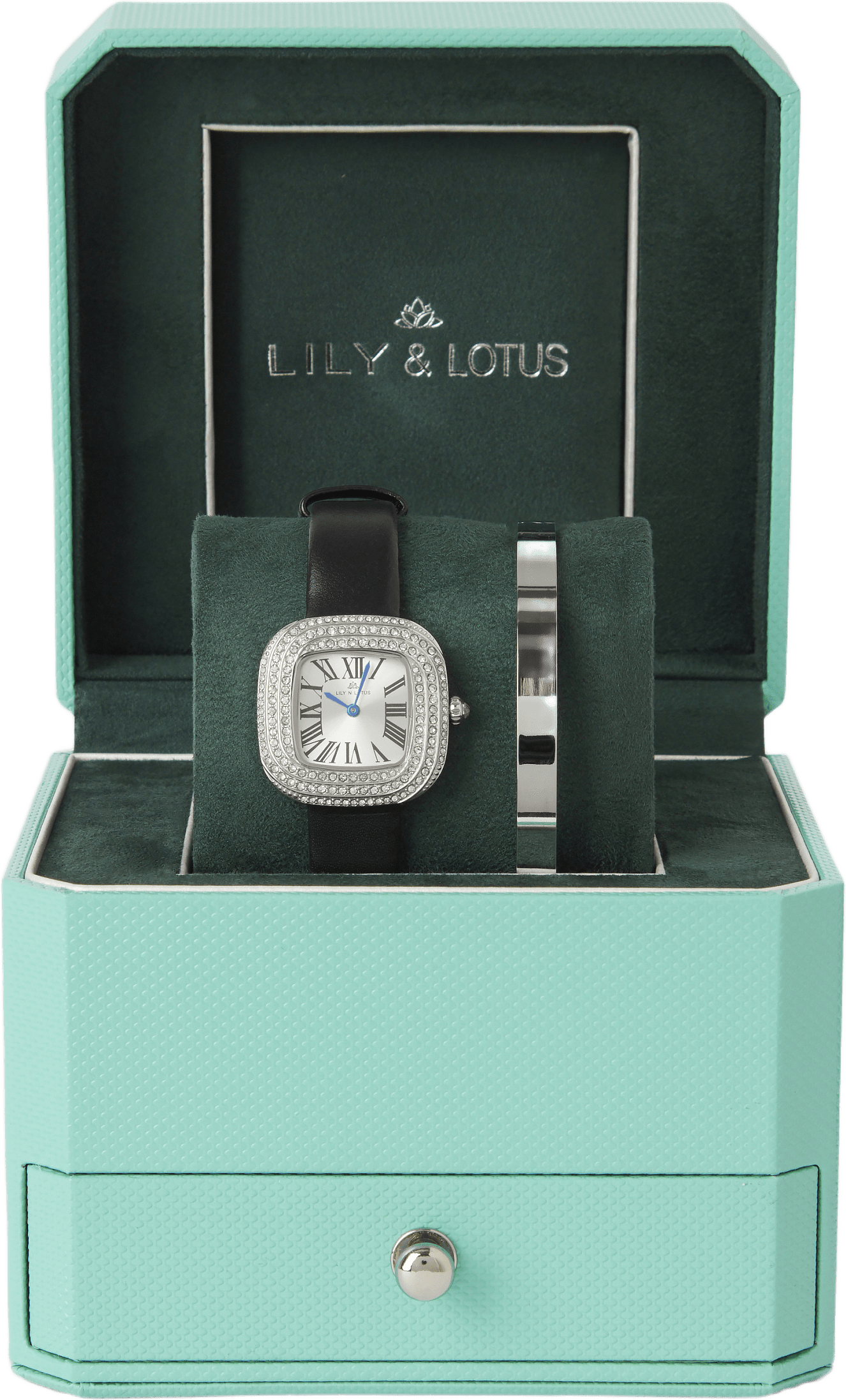 Klocka med läderarmband WS8295, från Lily & Lotus, i färgen Black.