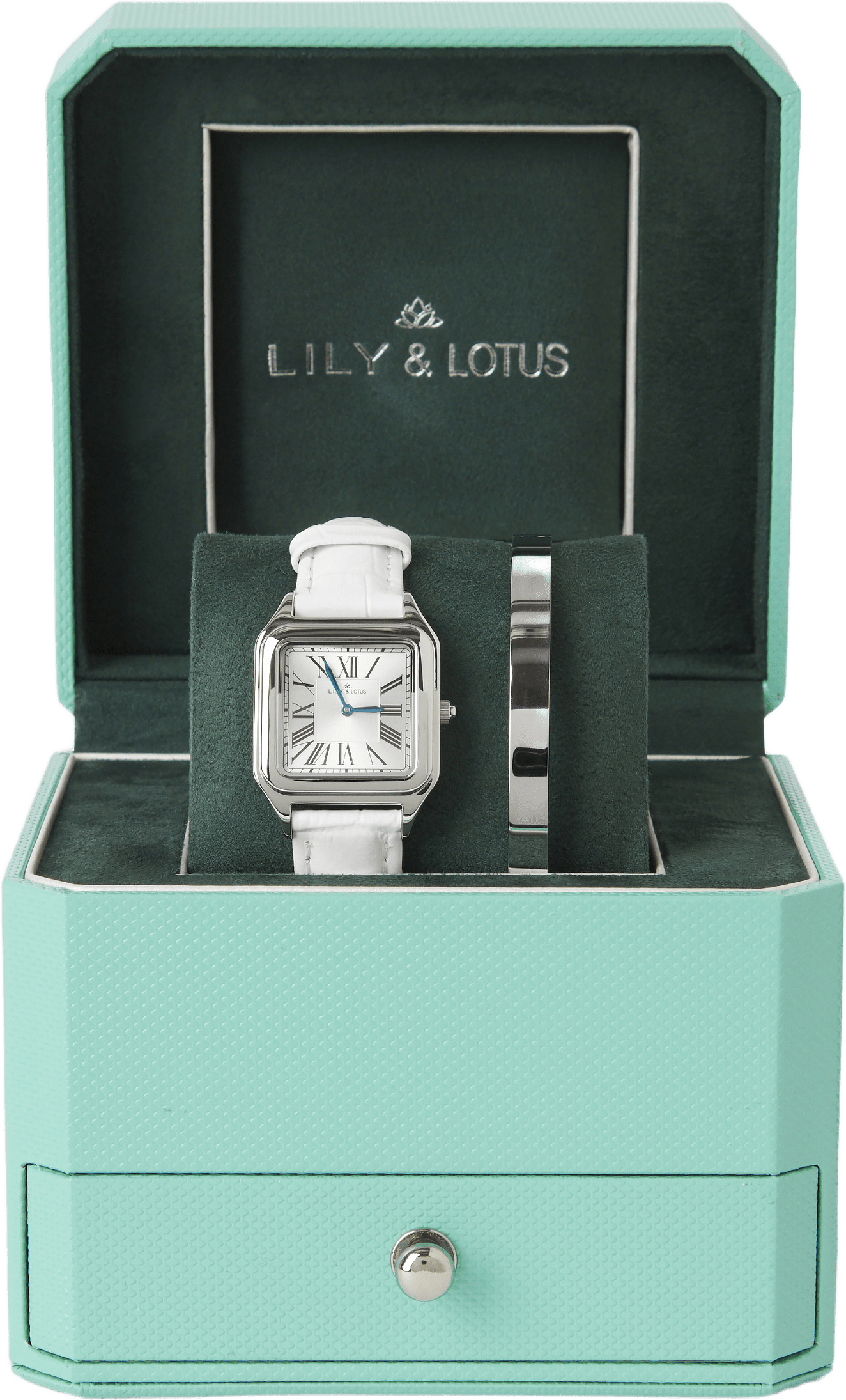 Klocka med läderarmband CM-220907, från Lily & Lotus, i färgen White.