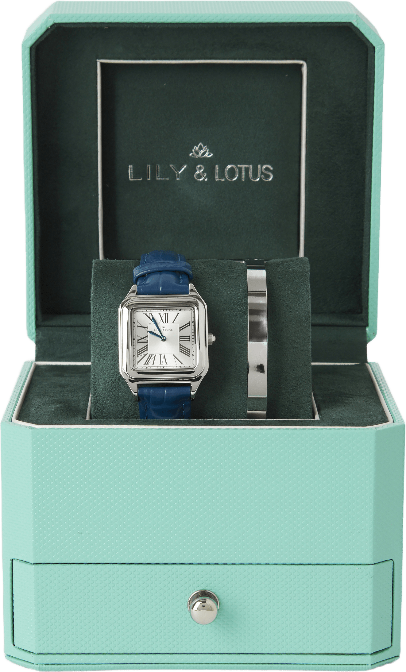 Klocka med läderarmband CM-220907, från Lily & Lotus, i färgen Dark Blue.