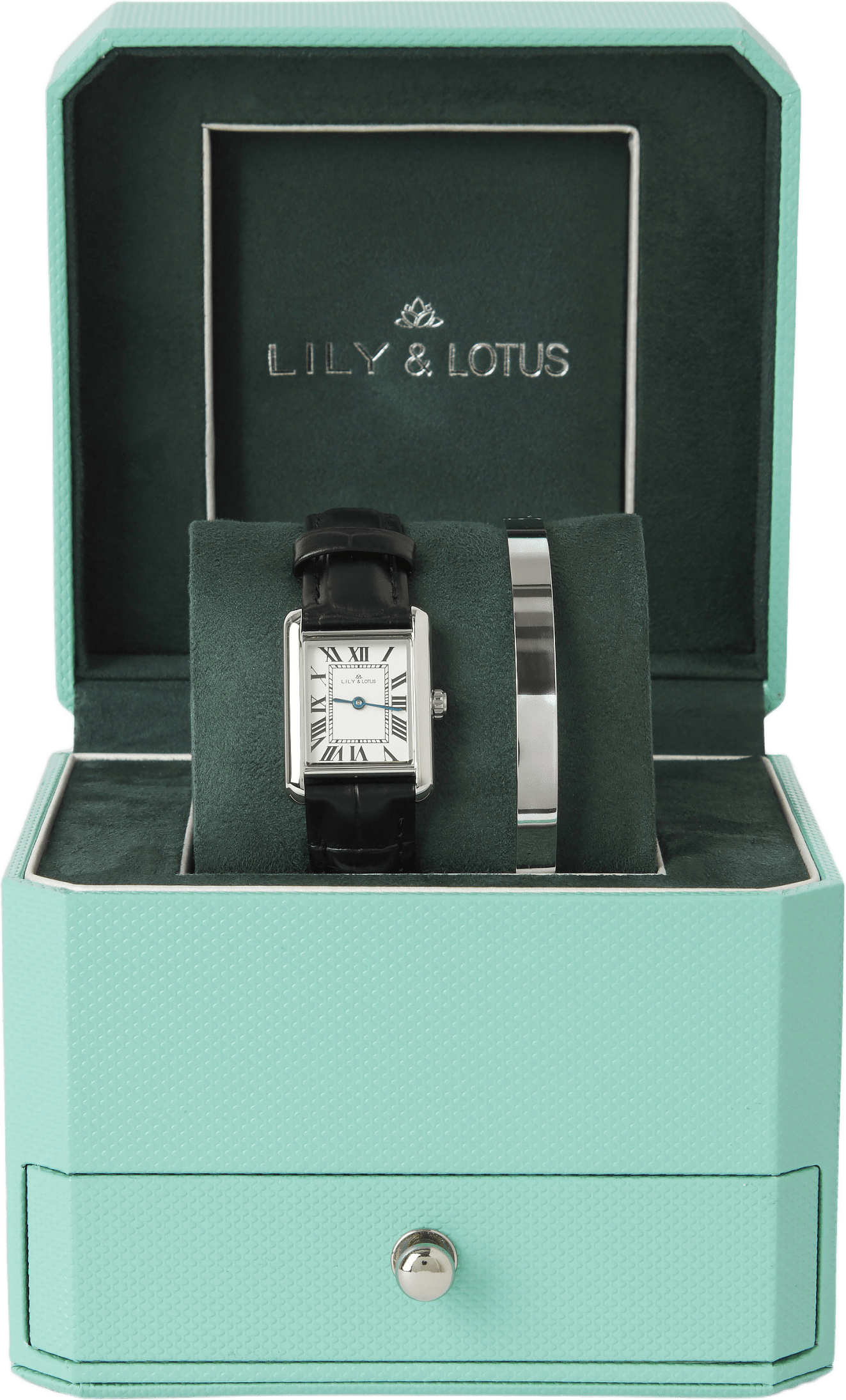 Klocka med läderarmband CM-220920, från Lily & Lotus, i färgen Black.