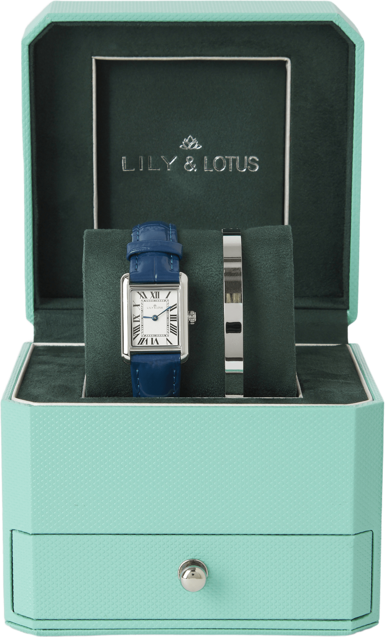 Klocka med läderarmband CM-220920, från Lily & Lotus, i färgen Dark Blue.