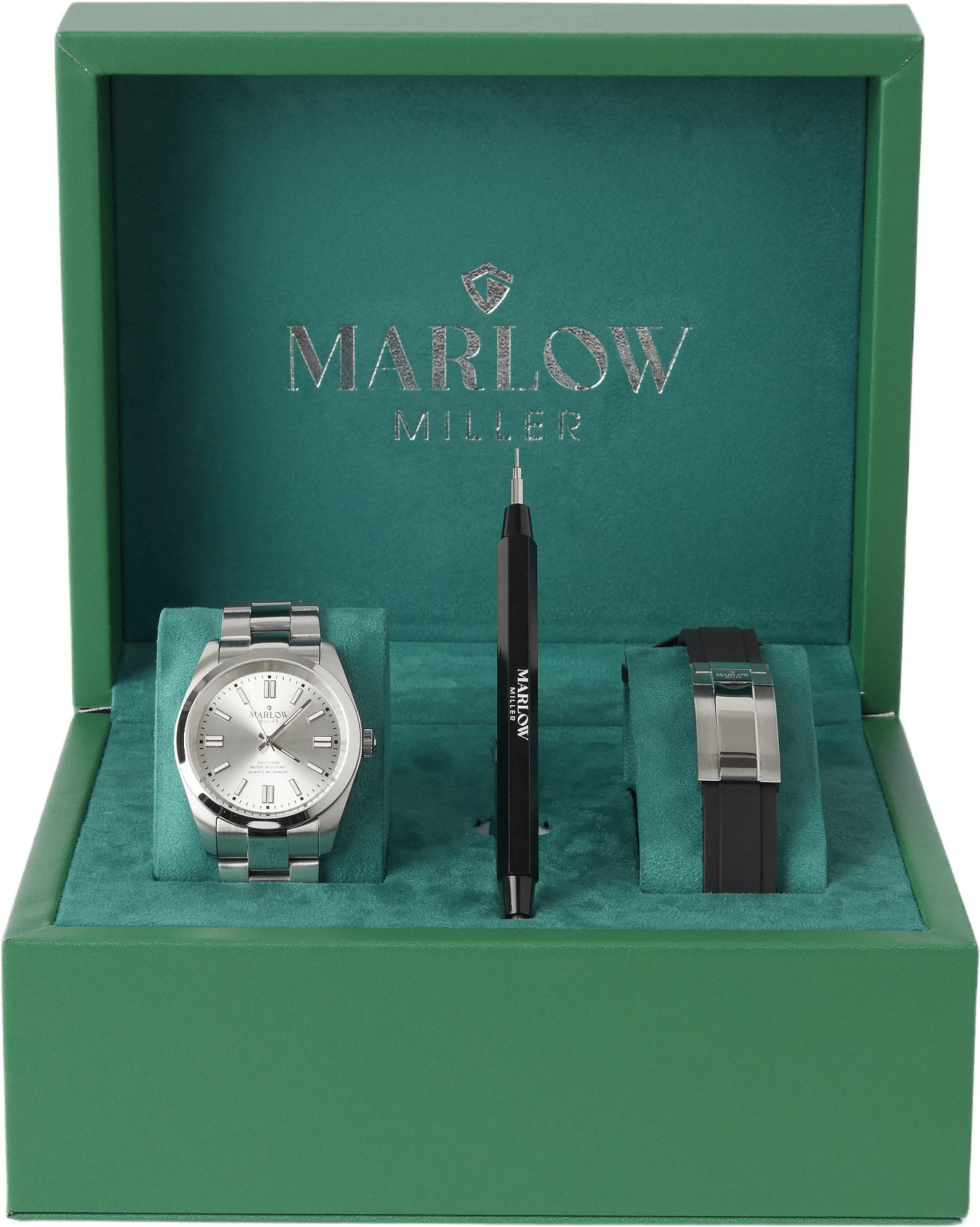 Klocka i rostfritt stål WS8272-01, från Marlow Miller, i färgen Silver 7.