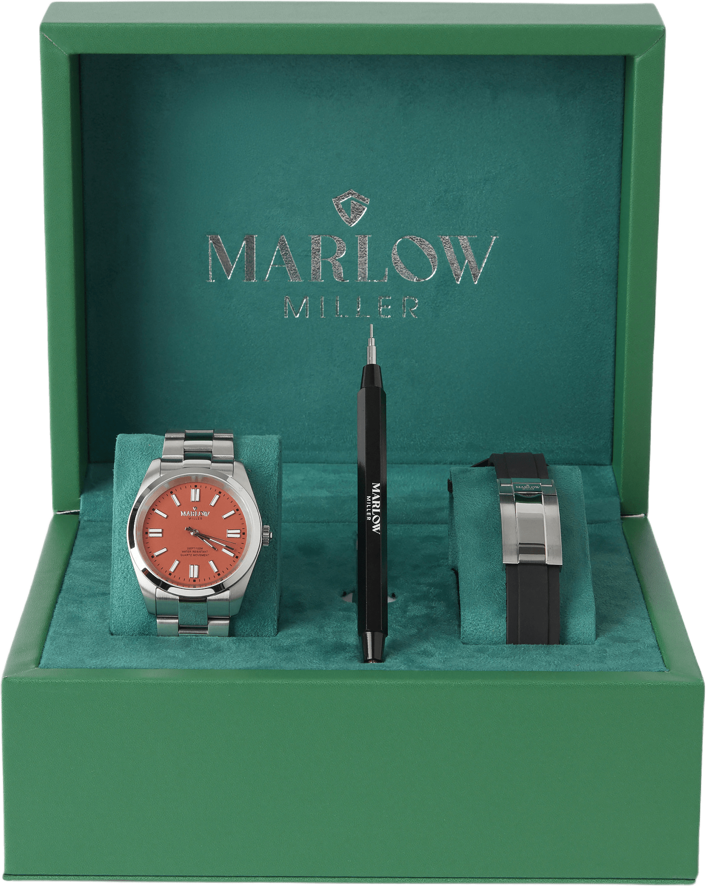 Klocka i rostfritt stål WS8272-01, från Marlow Miller, i färgen Silver 10.