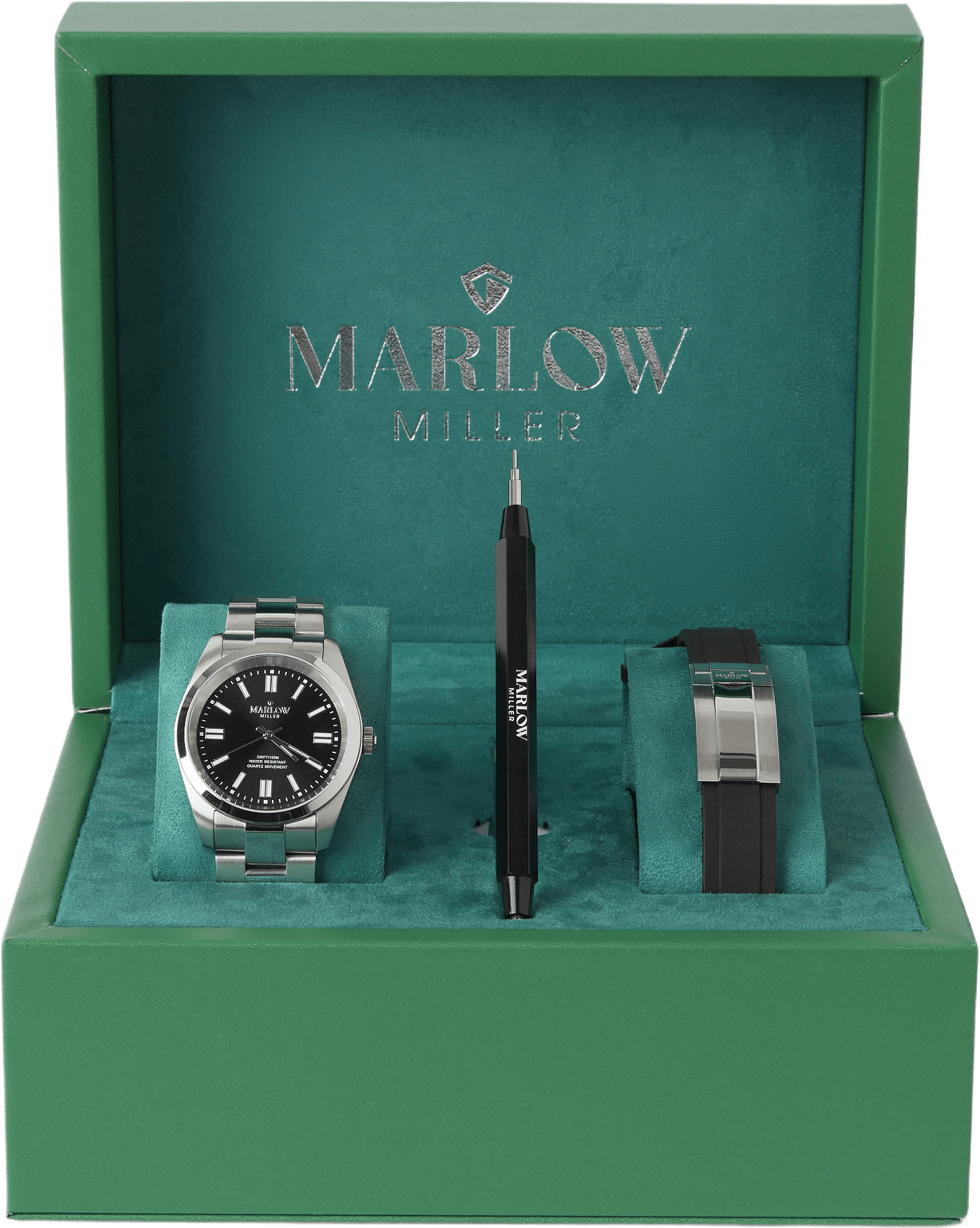 Klocka i rostfritt stål WS8272-01, från Marlow Miller, i färgen Silver 11.