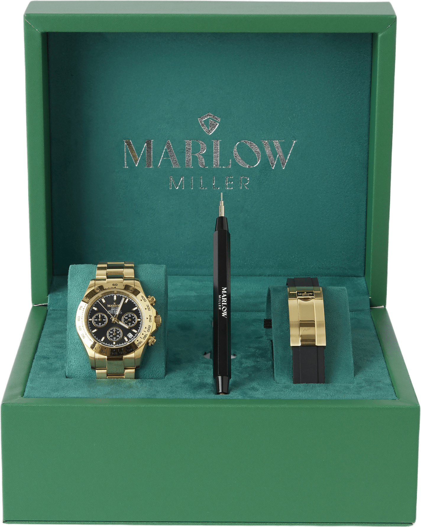 Klocka i rostfritt stål WS8275, från Marlow Miller, i färgen Gold.