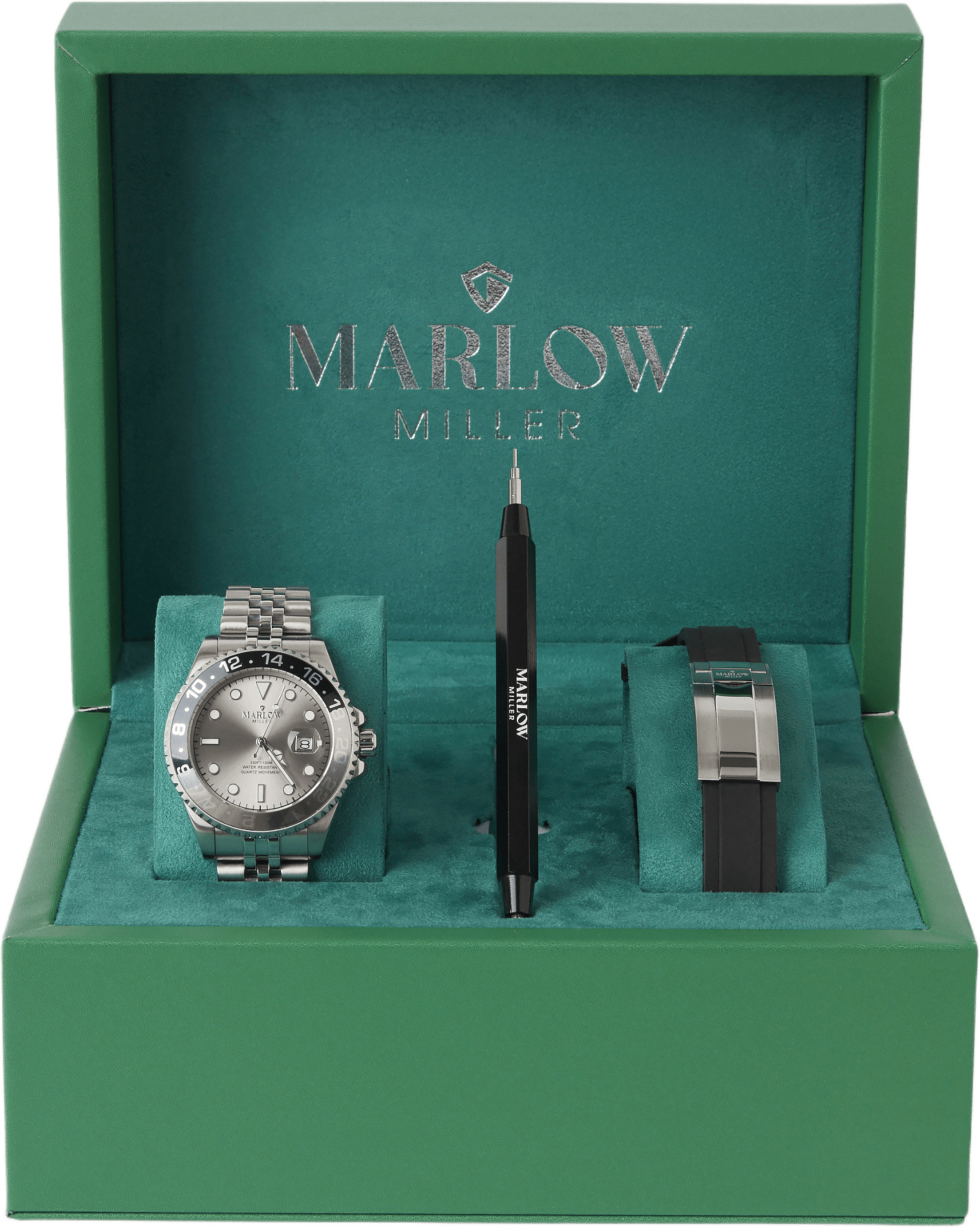 Klocka i rostfritt stål WS8268, från Marlow Miller, i färgen Silver 22.