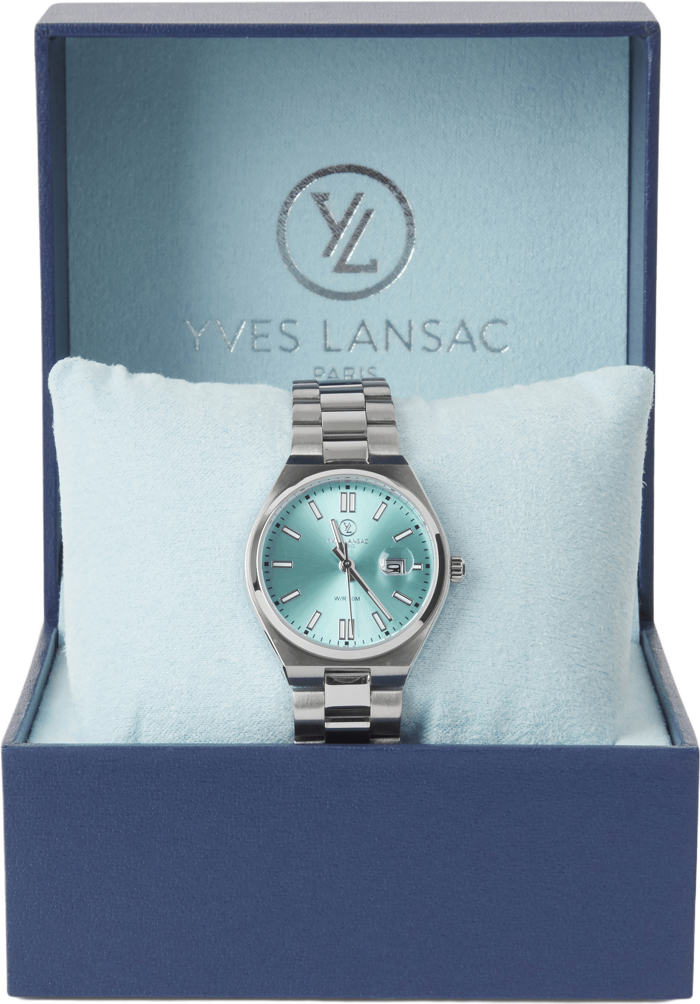 Klocka i rostfritt stål WS8286-02, från Yves Lansac, i färgen Silver 10.