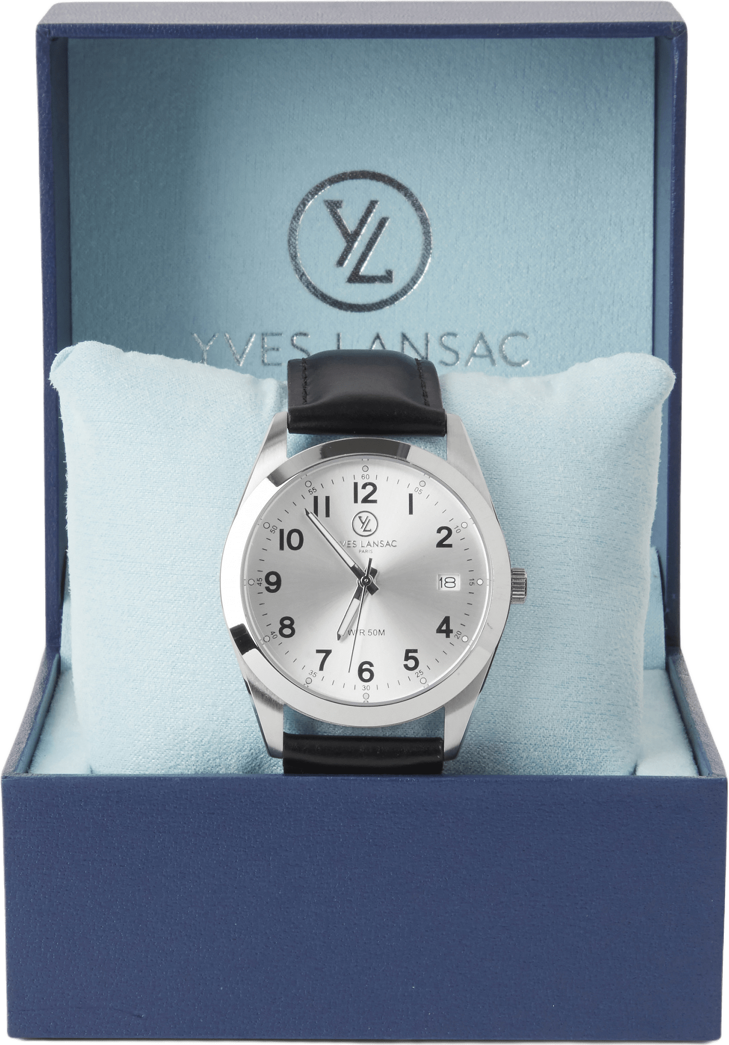 Klocka i rostfritt stål SW8353-01, från Yves Lansac, i färgen Black 11.