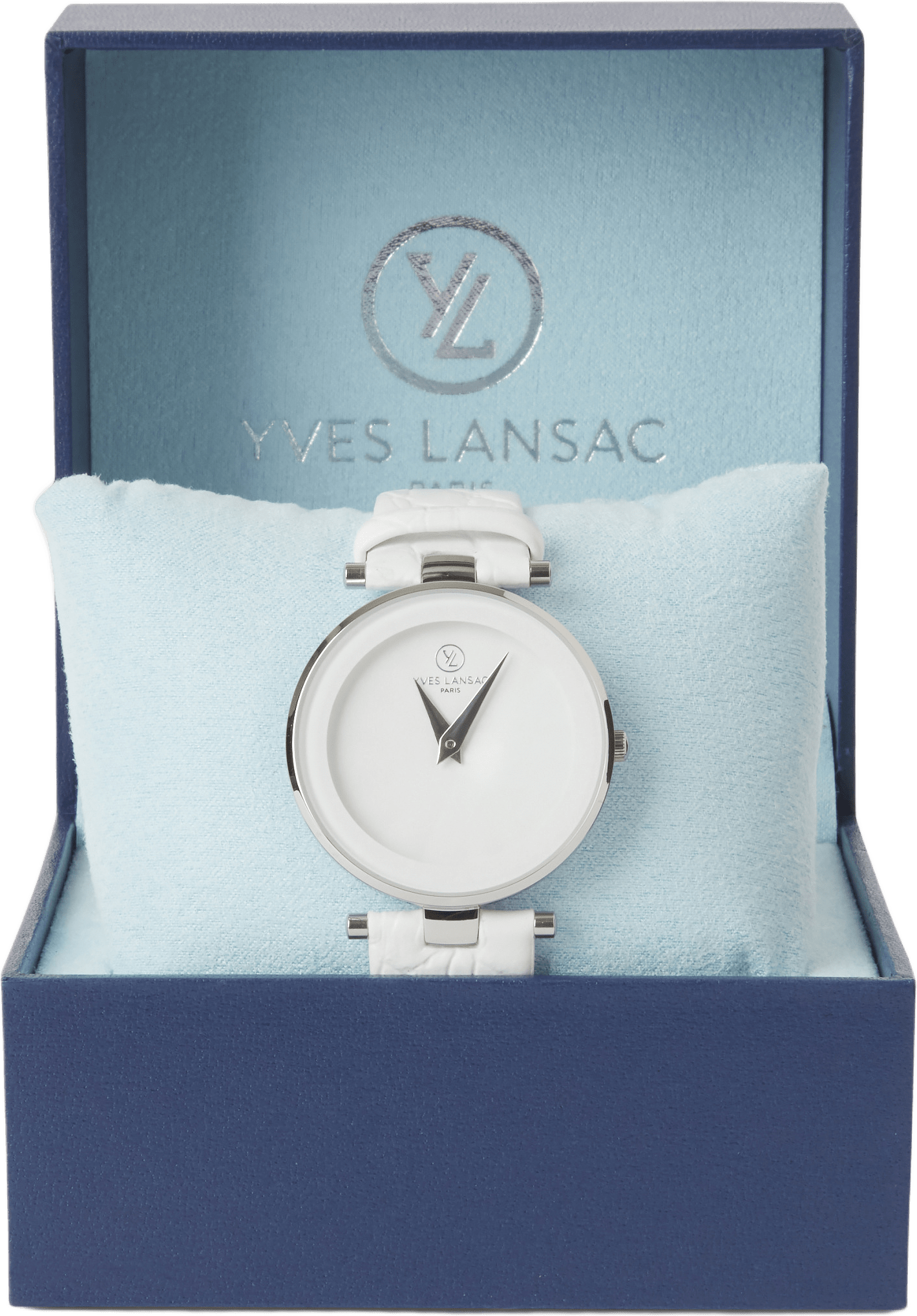 Klocka med läderarmband B8529, från Yves Lansac, i färgen Black.