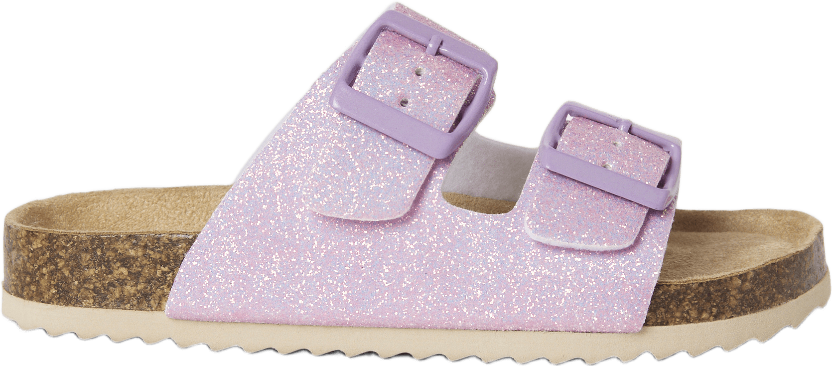 Slip in-sandaler, från RIKIKI, i färgen Lilac Glitter.