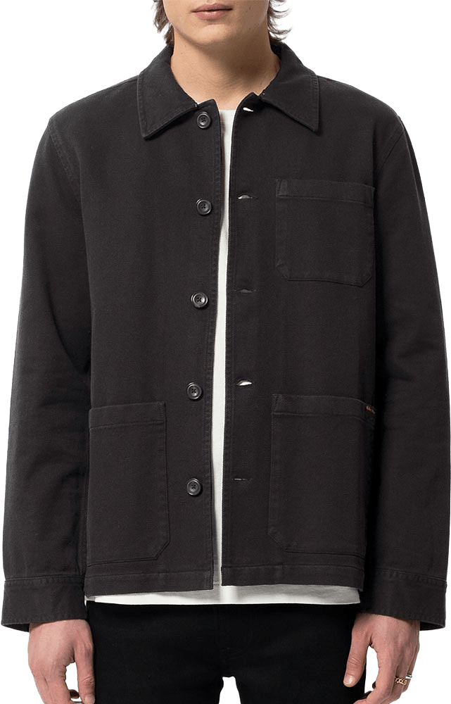 Barney Worker Jacket Olive, från Nudie Jeans, i färgen Black.