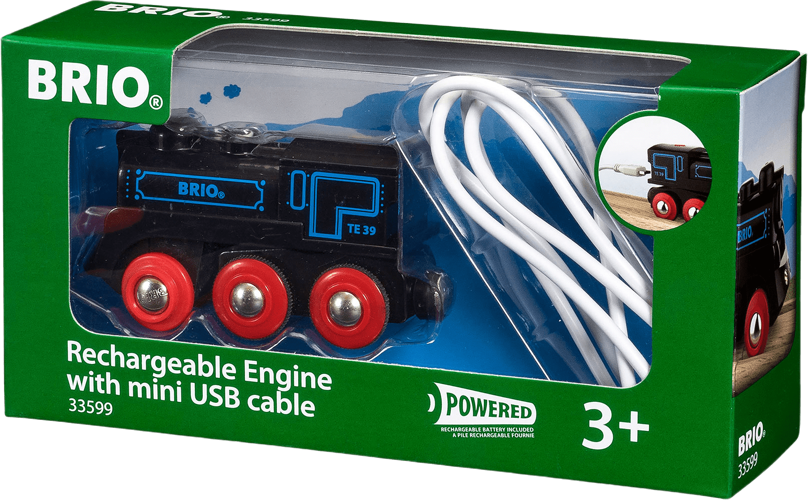 Klassiskt ånglok, uppladdningsbar USB, från Brio.