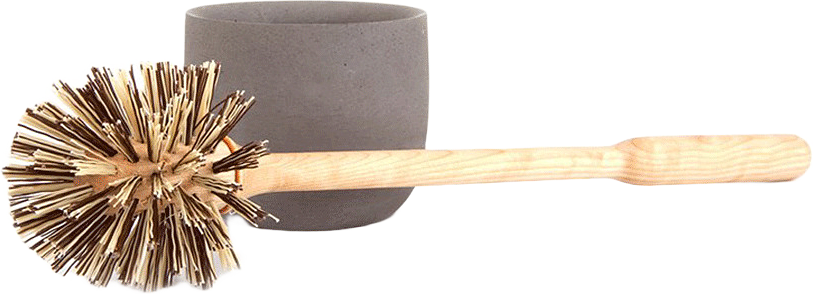 Toalettborste i trä, grå, från Iris hantverk.