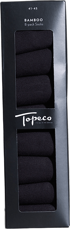 Strumpa 8-Pack Bambu, från Topeco, i färgen Black.