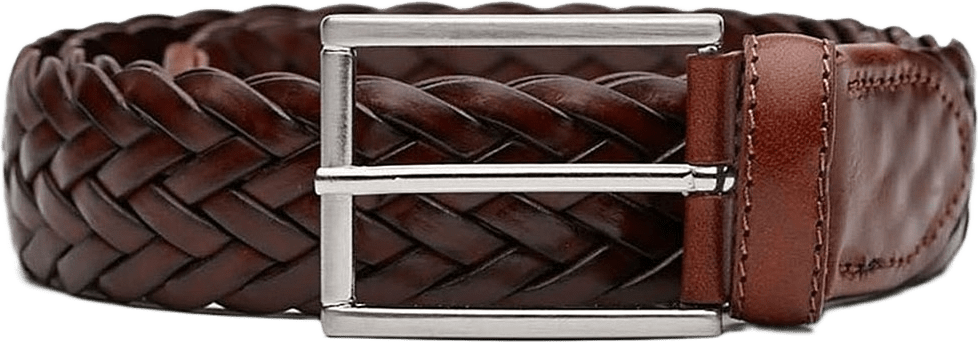 Flätat Bälte Banff, från John Henric, i färgen dark brown.