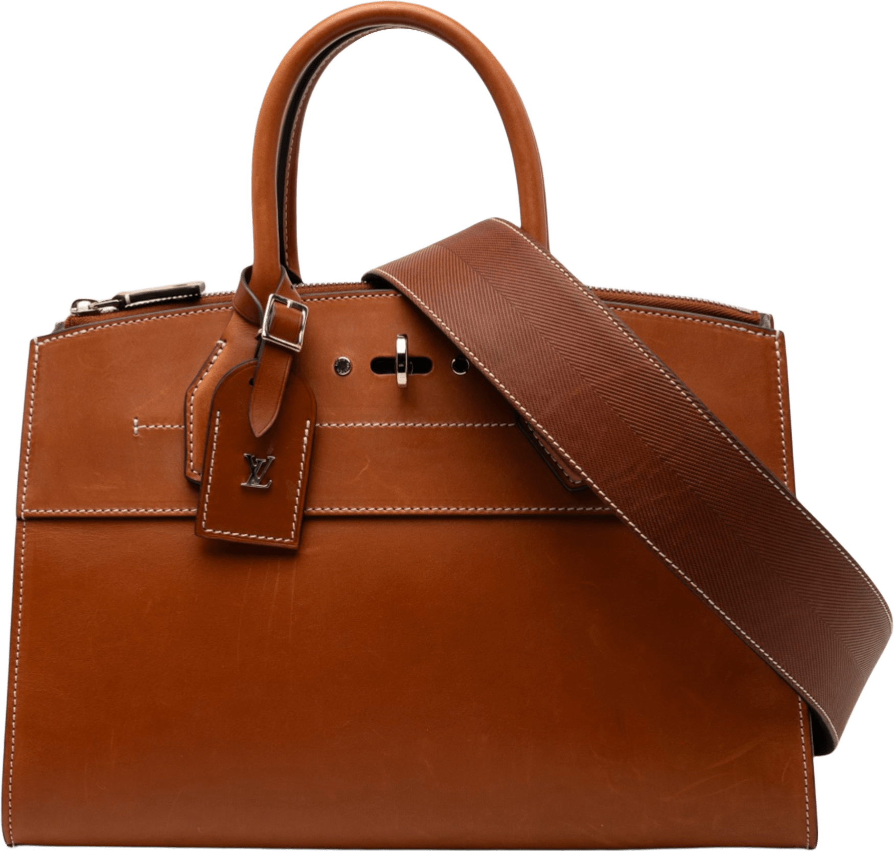 Louis Vuitton Leather City Steamer Mm, från Luxclusif, i färgen brown.