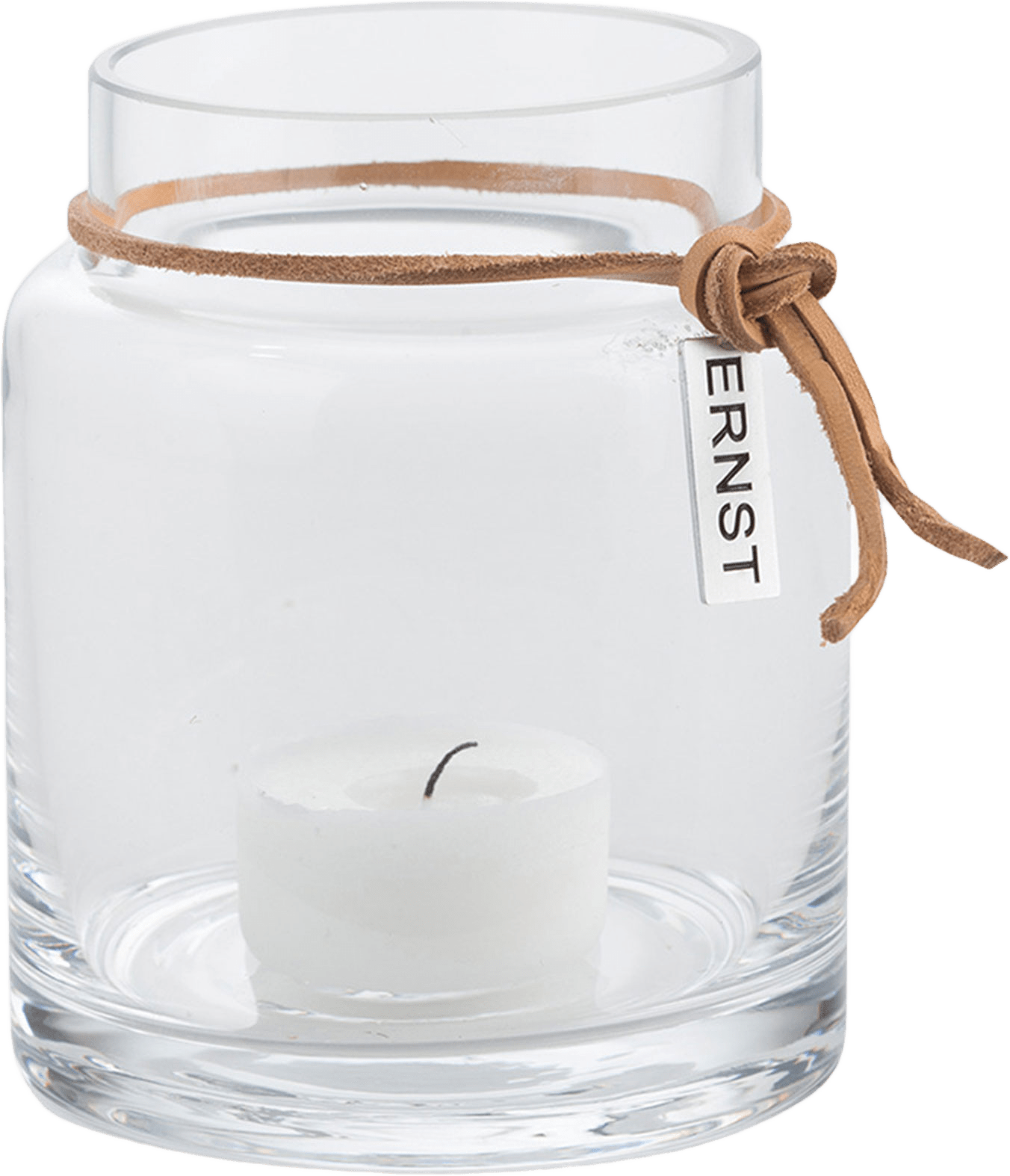 Lykta för värmeljus, 6,5x10 cm, från ERNST, i färgen Glas.