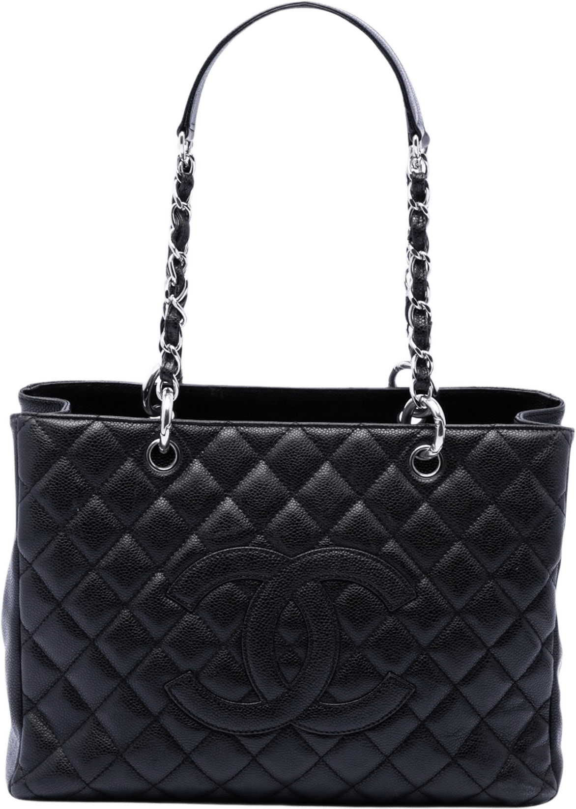 Chanel Caviar Grand Shopping Tote, från Luxclusif, i färgen svart.