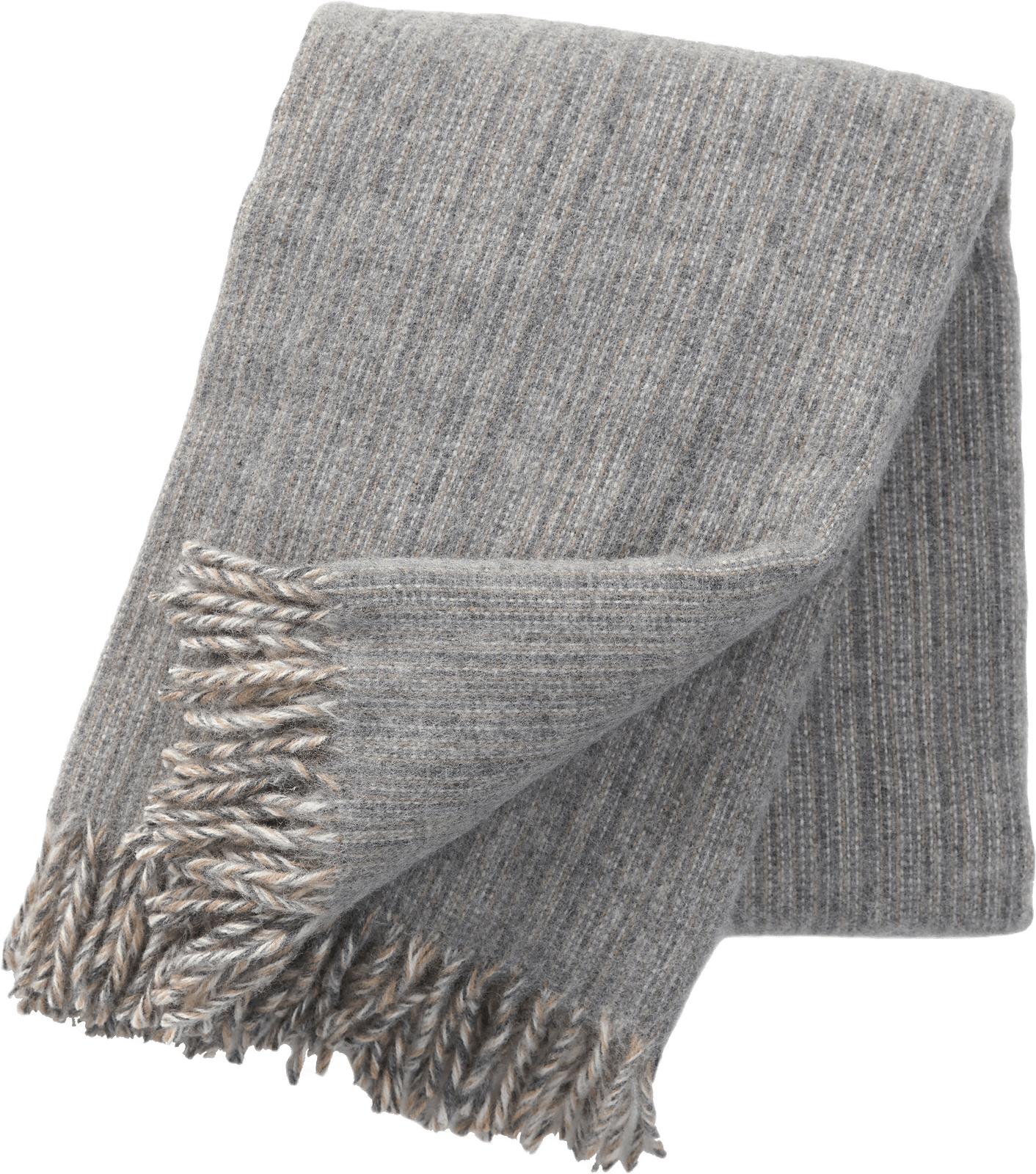 Ekologisk Ullpläd Björk, 130x200 cm, från Klippan, i färgen Grå.