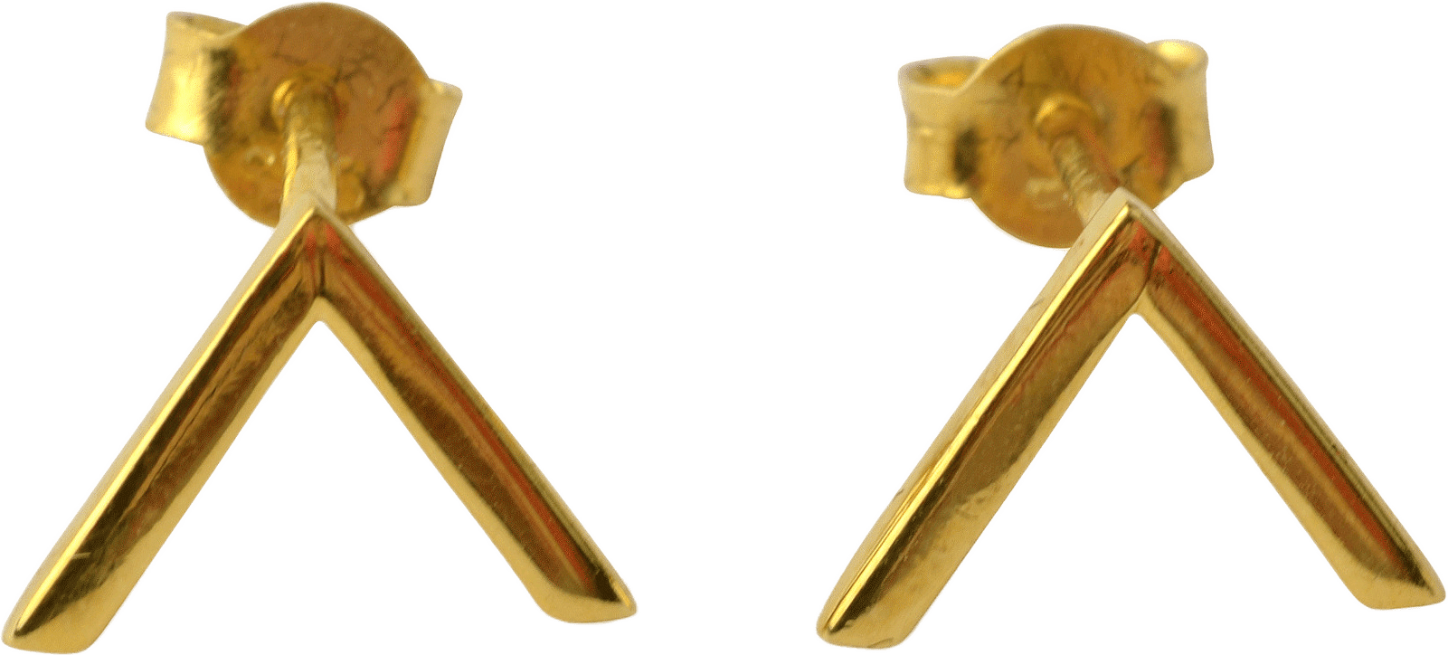 Strict Simple V Gold Earring