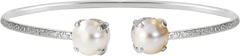 Classic Petite Bracelet Pearl, från Caroline Svedbom, i färgen Rhodium.