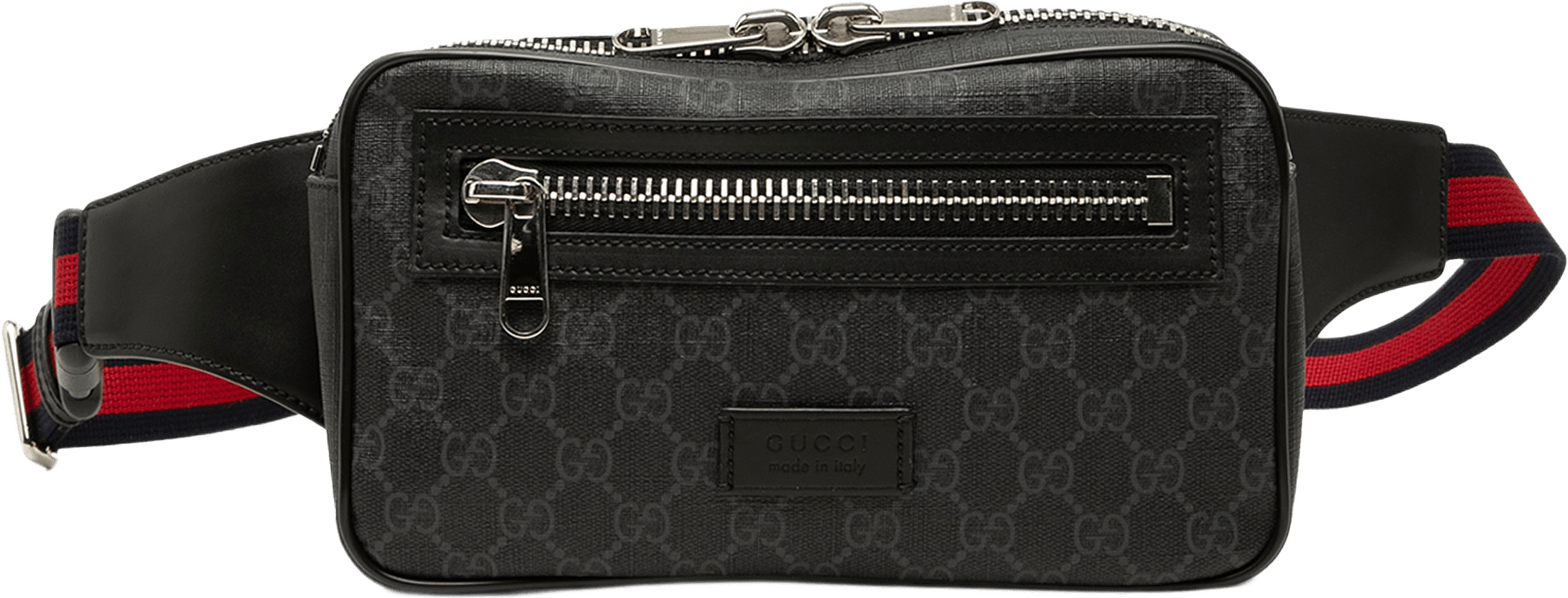 Gucci Gg Supreme Web Belt Bag, från Luxclusif, i färgen svart.
