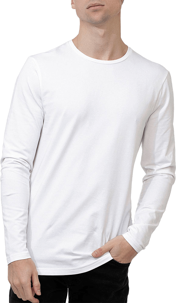 Crew Neck Longsleeve, från Bread & Boxers, i färgen White.