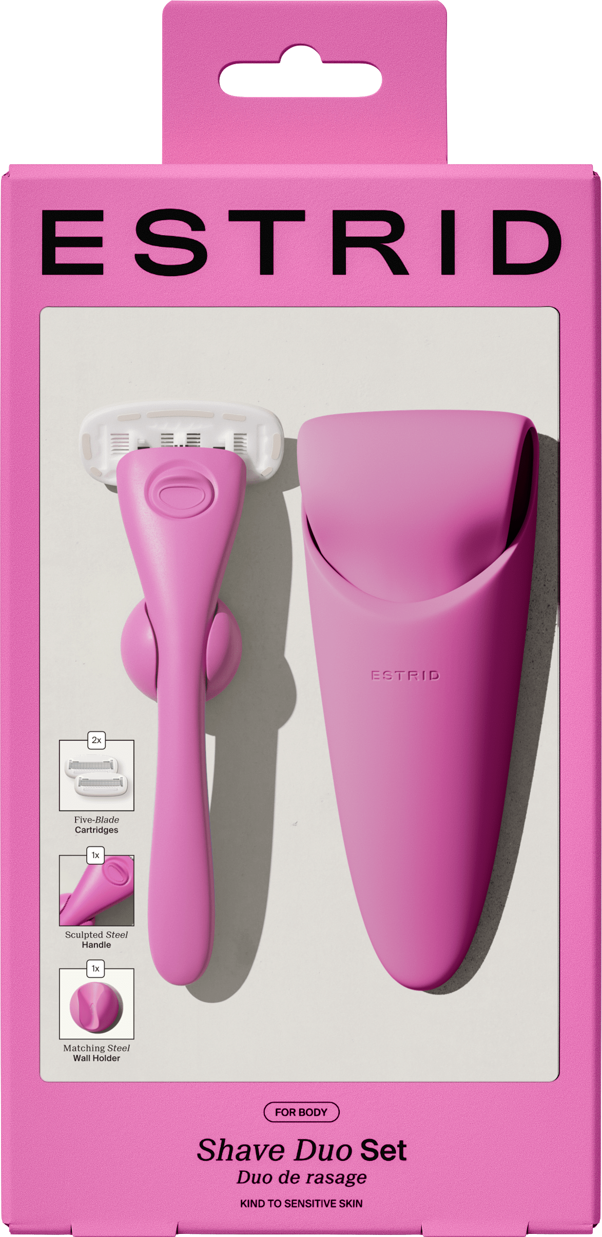 The Shave Duo Set, från Estrid, i färgen Guava.